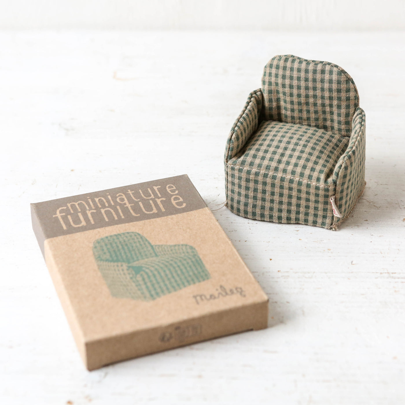Maileg Chair for Mouse - Green Gingham