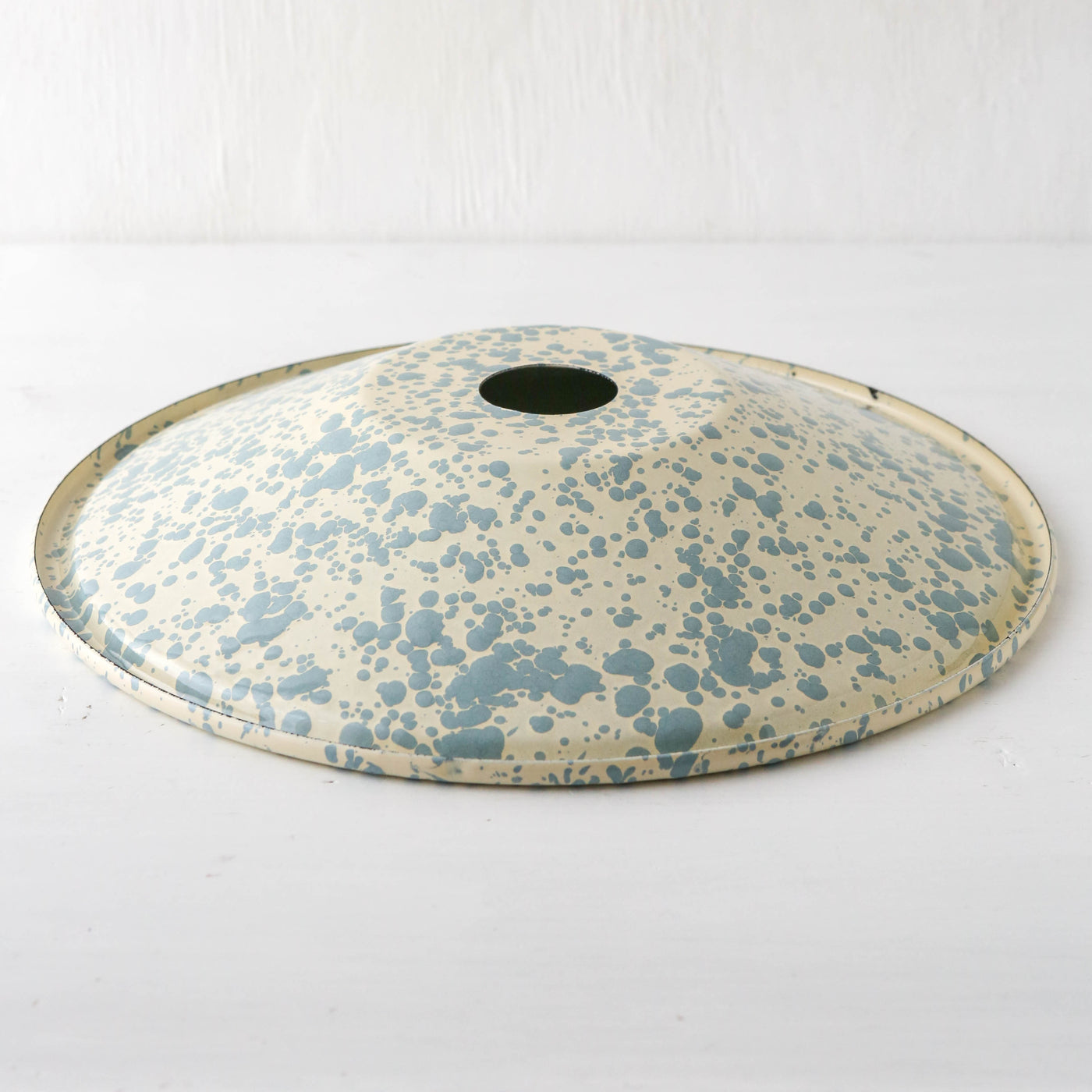 Splatterware Factory Style Enamel Lampshade - Sky Blue