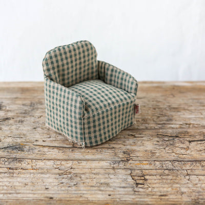 Maileg Chair for Mouse - Green Gingham