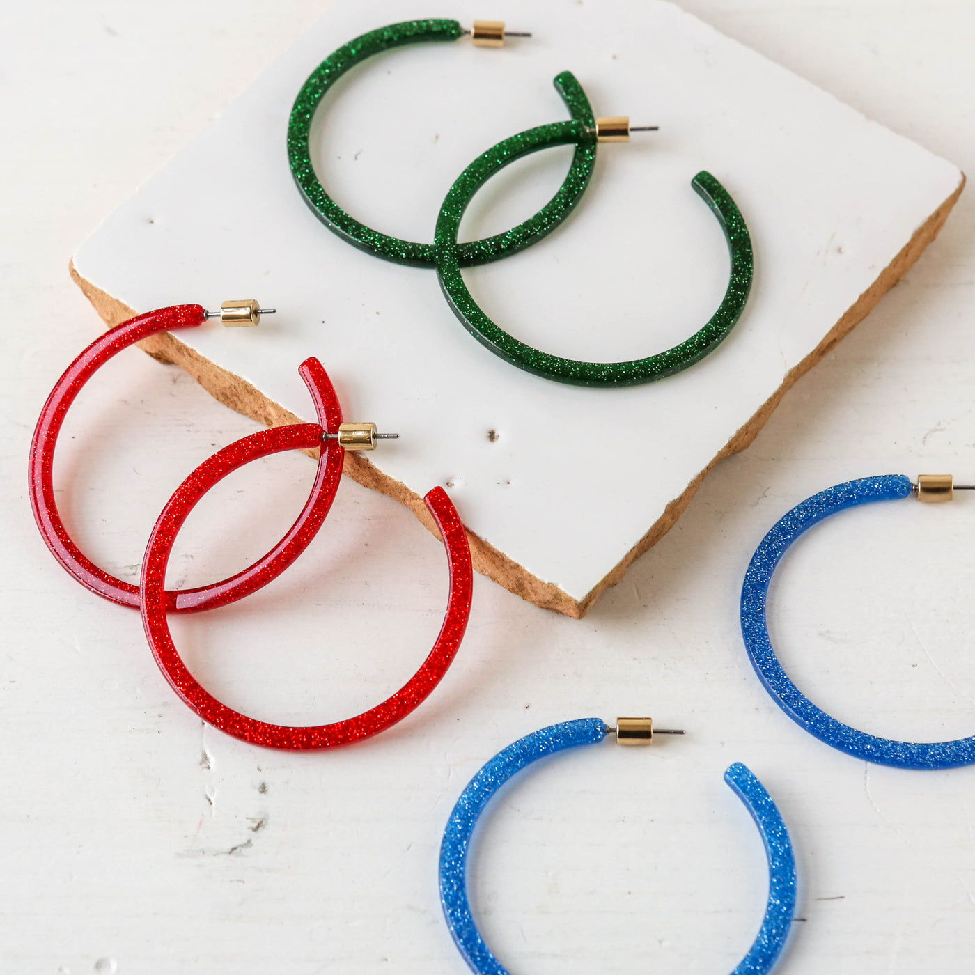 Paulina Skinny Statement Resin Hoop Earrings