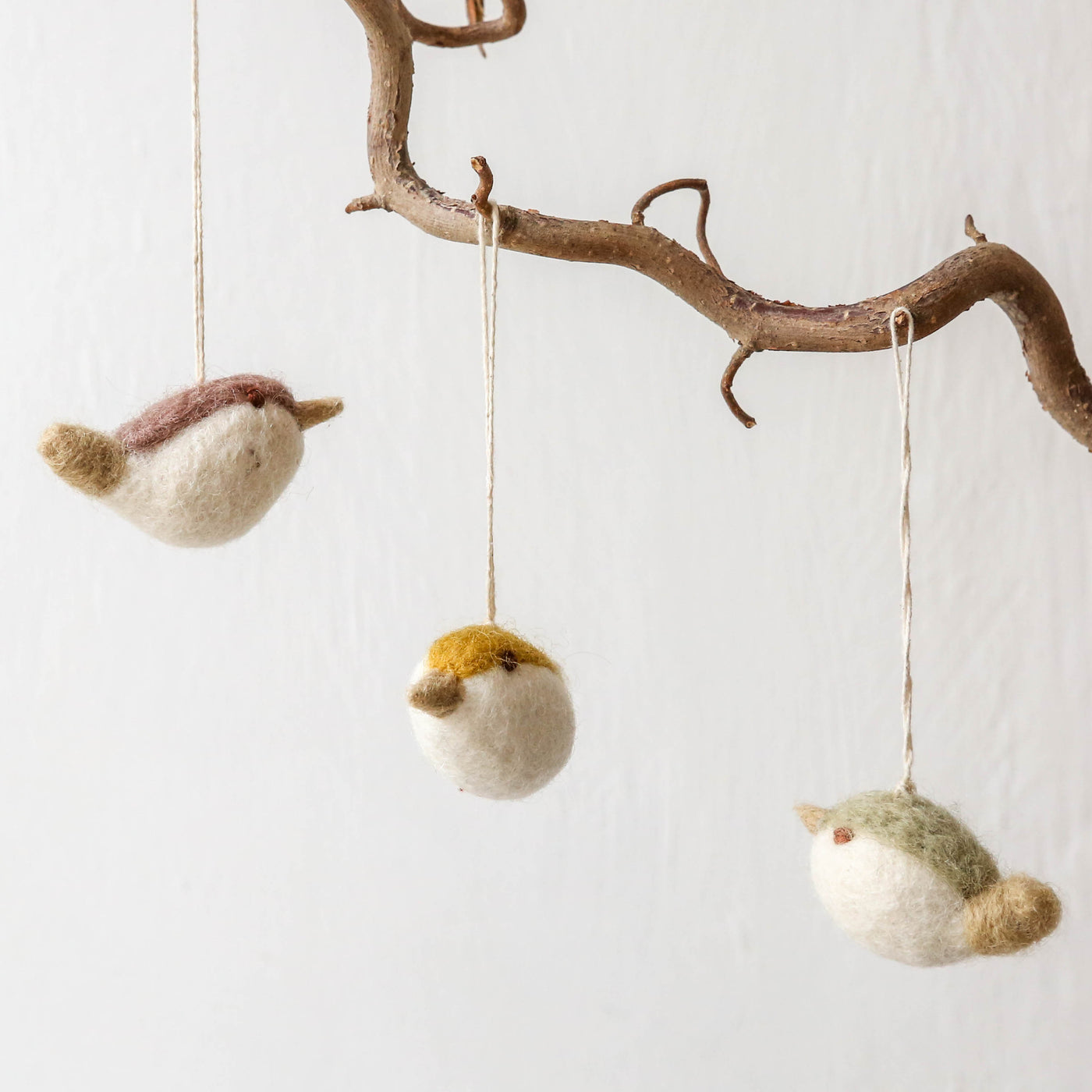 Mini Two Tone Felt Spring Bird Hanging Decoration