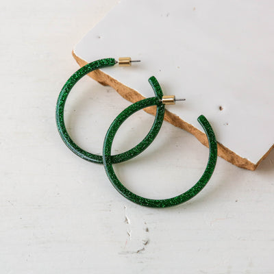 Paulina Skinny Statement Resin Hoop Earrings