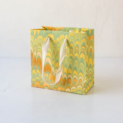 Hand Marbled Printed Paper Gift Bag - Bouquet