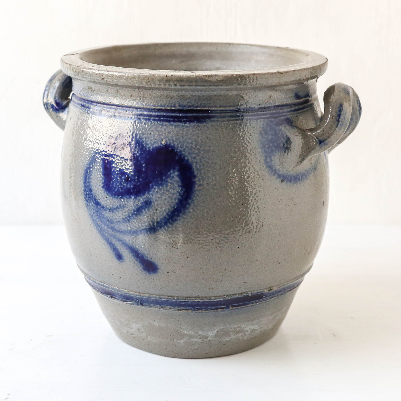Vintage Alsace Salt Glazed Handled Confit Pot - Large