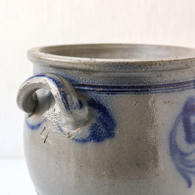 Vintage Alsace Salt Glazed Handled Confit Pot - Large
