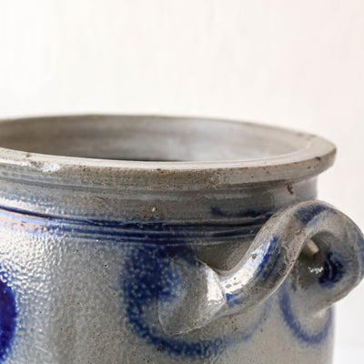 Vintage Alsace Salt Glazed Handled Confit Pot - Large