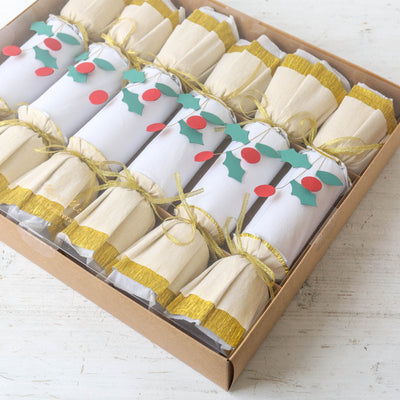 Holly Berry and Gold Christmas Crackers