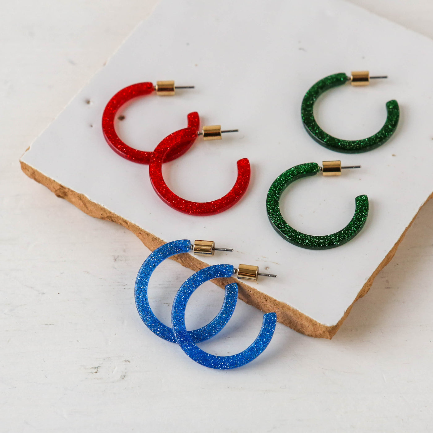 Paulina Skinny Resin Hoop Earrings