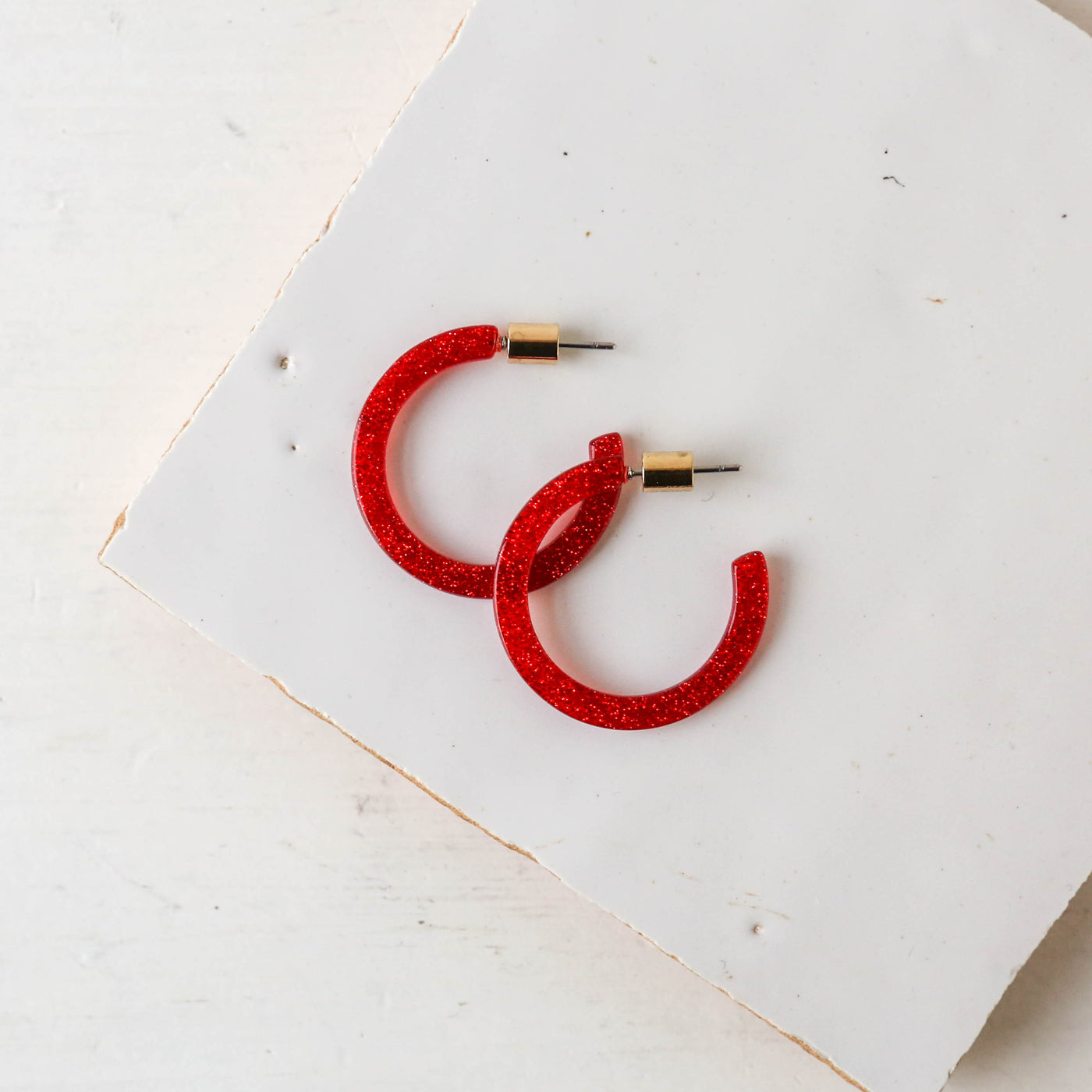 Paulina Skinny Resin Hoop Earrings