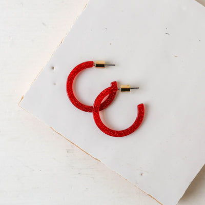 Paulina Skinny Resin Hoop Earrings