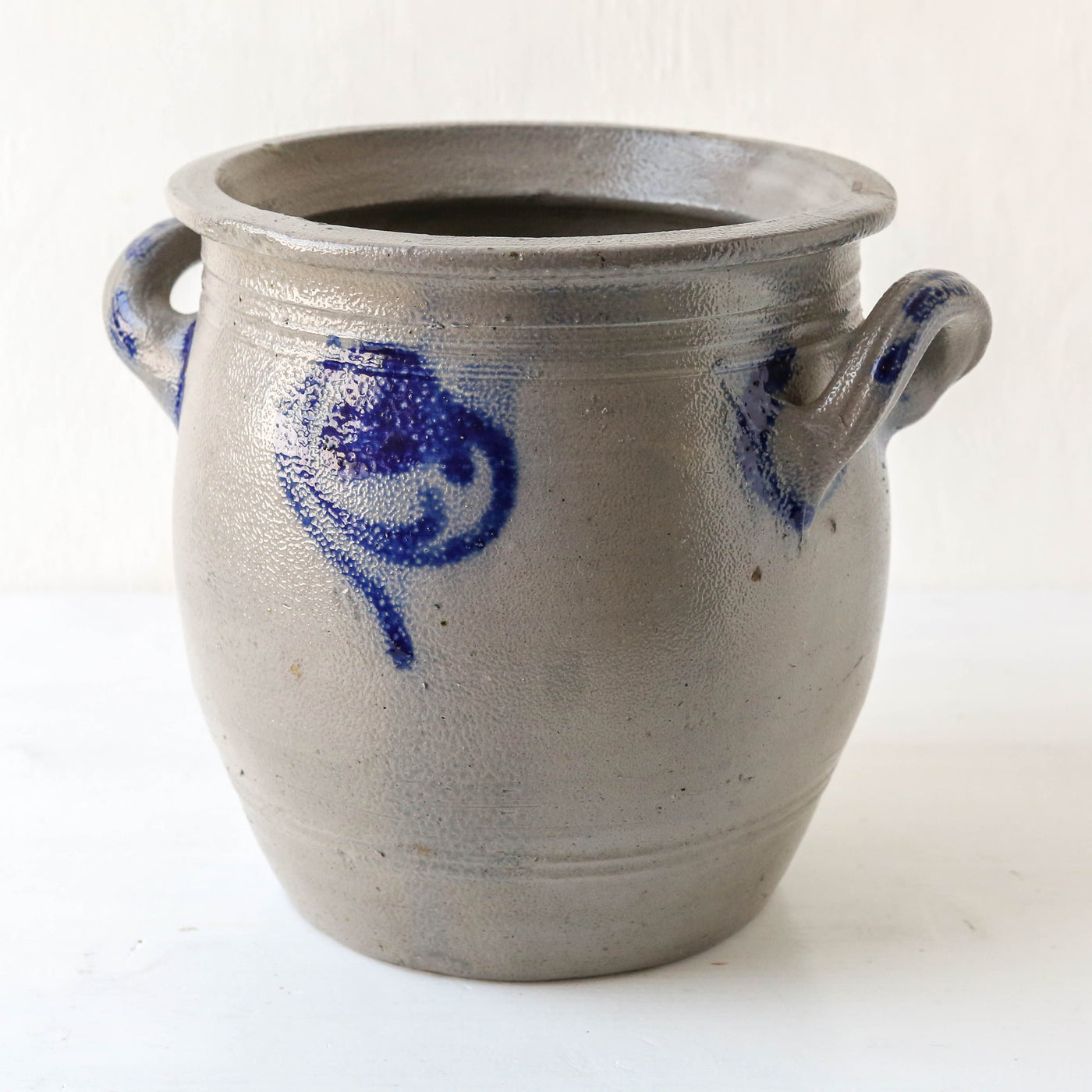 Vintage Alsace Salt Glazed Handled Confit Pot - Large