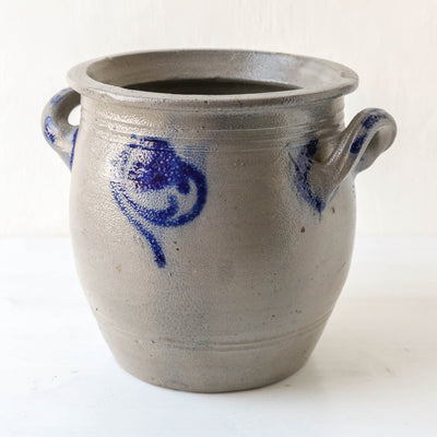 Vintage Alsace Salt Glazed Handled Confit Pot - Large