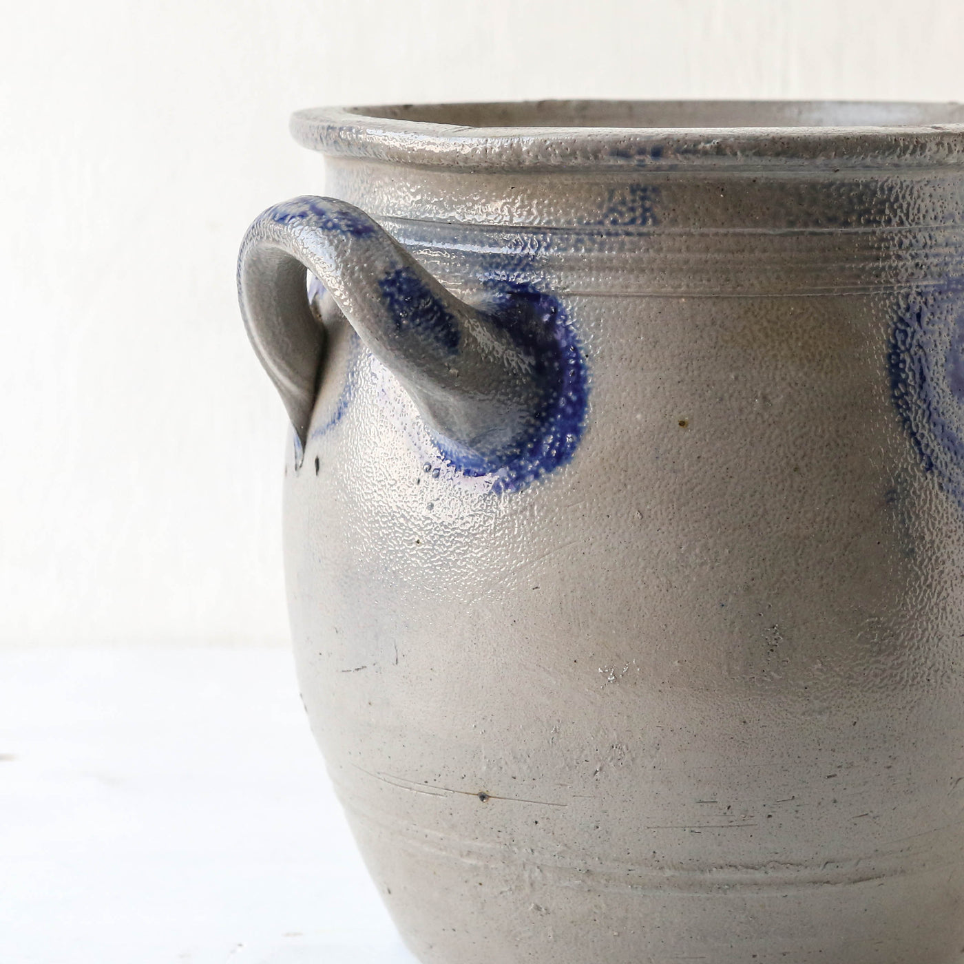 Vintage Alsace Salt Glazed Handled Confit Pot - Large
