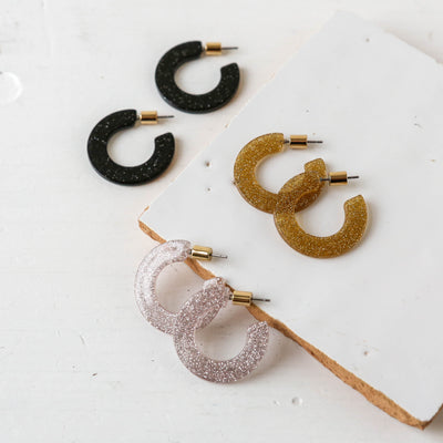 Emmauela Flat Resin Hoop Earrings