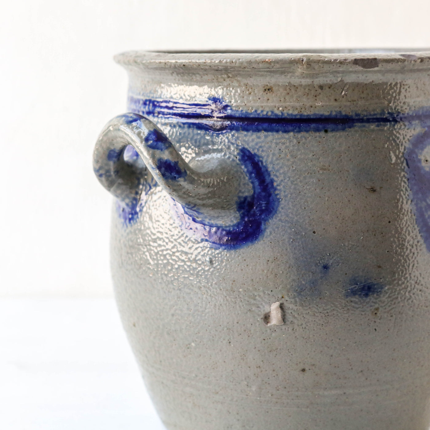 Vintage Alsace Salt Glazed Handled Confit Pot - Large