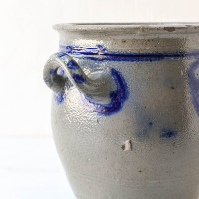 Vintage Alsace Salt Glazed Handled Confit Pot - Large