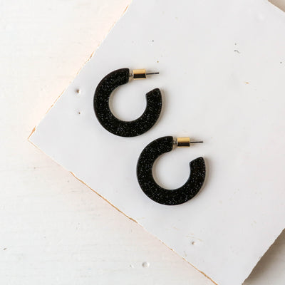 Emmauela Flat Resin Hoop Earrings