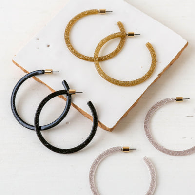 Emmauela Skinny Statement Resin Hoop Earrings