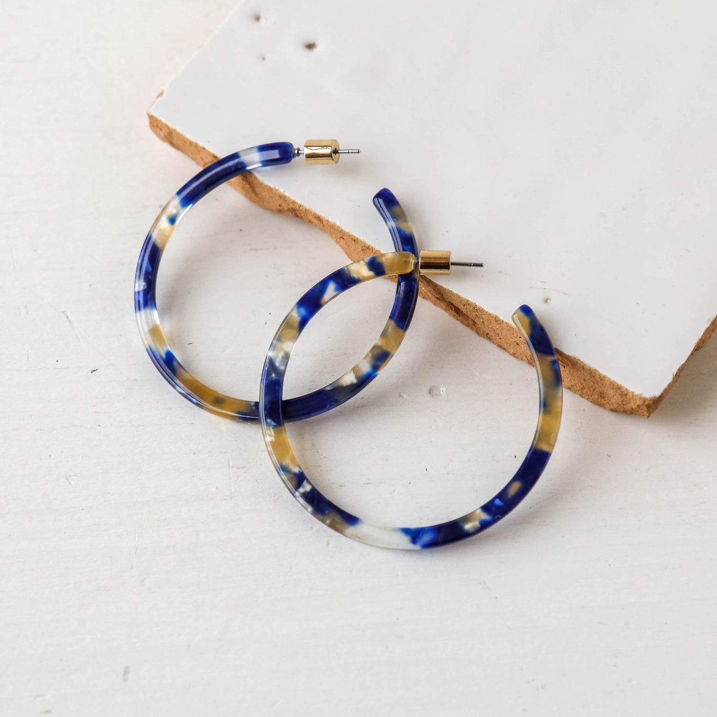 Octavia Skinny Statement Resin Hoop Earrings