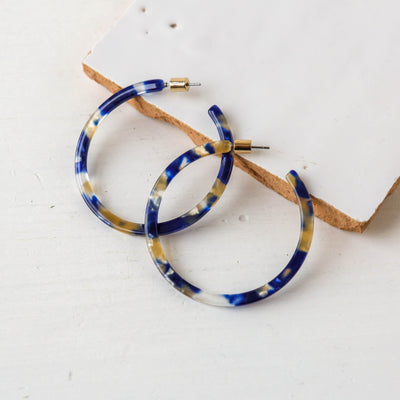 Octavia Skinny Statement Resin Hoop Earrings