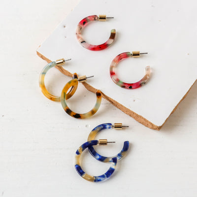 Octavia Skinny Resin Hoop Earrings