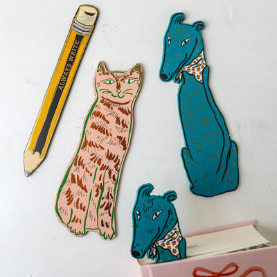 Cat Tails Leather Bookmark
