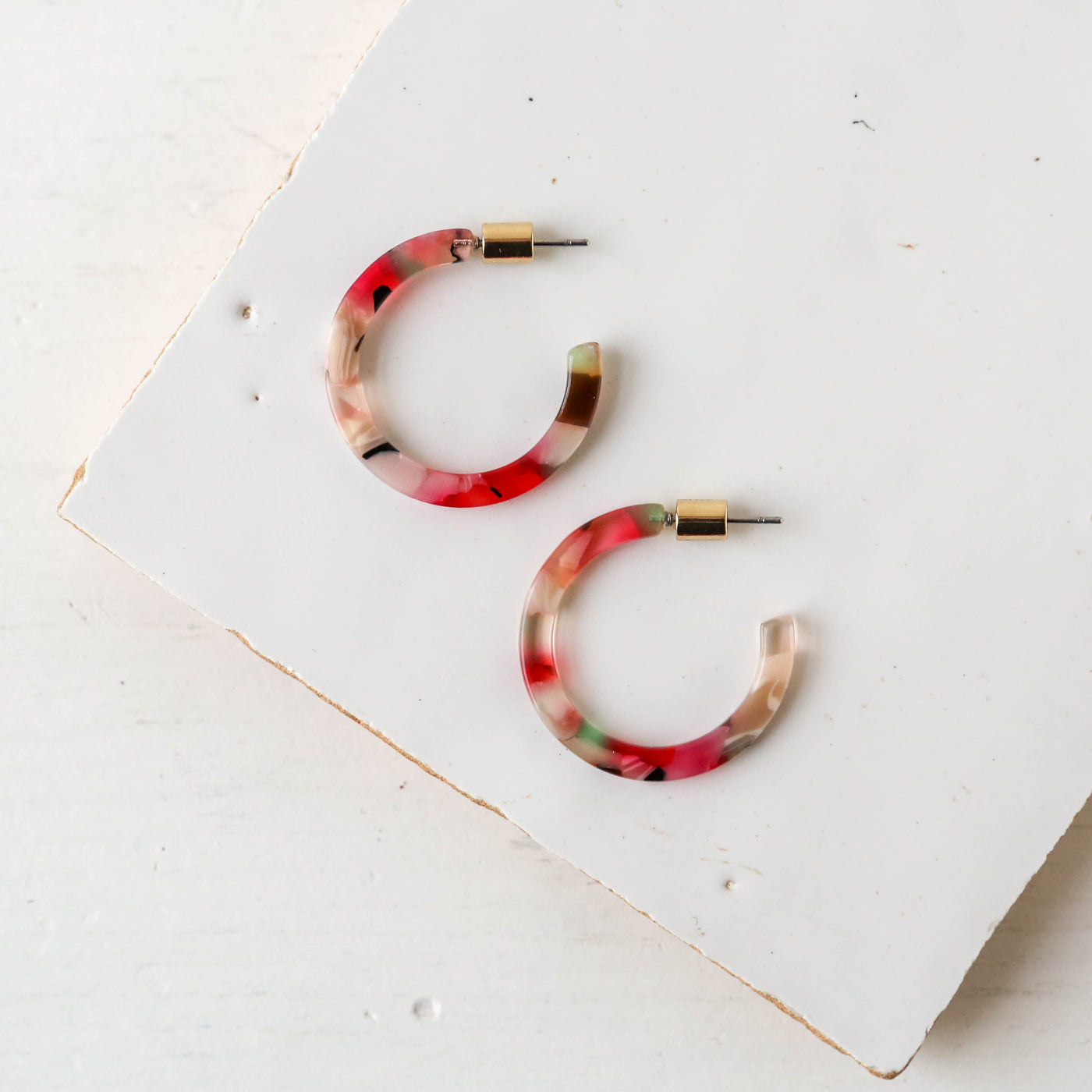 Octavia Skinny Resin Hoop Earrings