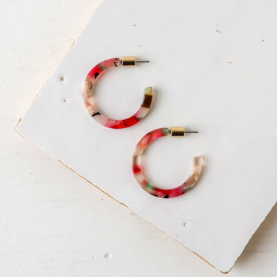 Octavia Skinny Resin Hoop Earrings