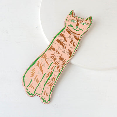 Cat Tails Leather Bookmark