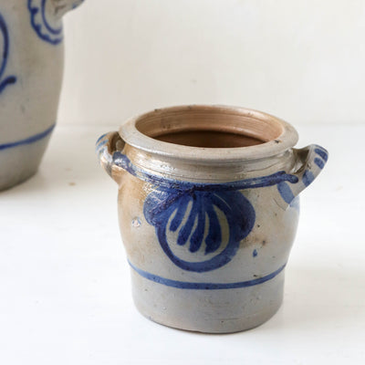Vintage Alsace Salt Glazed Handled Confit Pot - Small