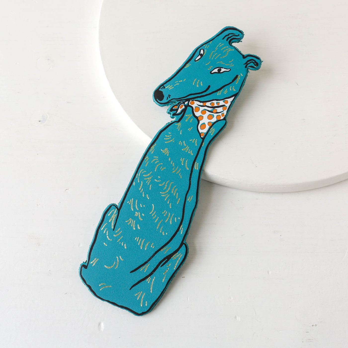 Dog Tails Leather Bookmark