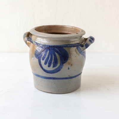 Vintage Alsace Salt Glazed Handled Confit Pot - Small