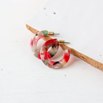 Octavia Flat Resin Hoop Earrings