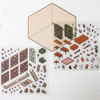 3D Miniature Shop Scene Sticker Pack