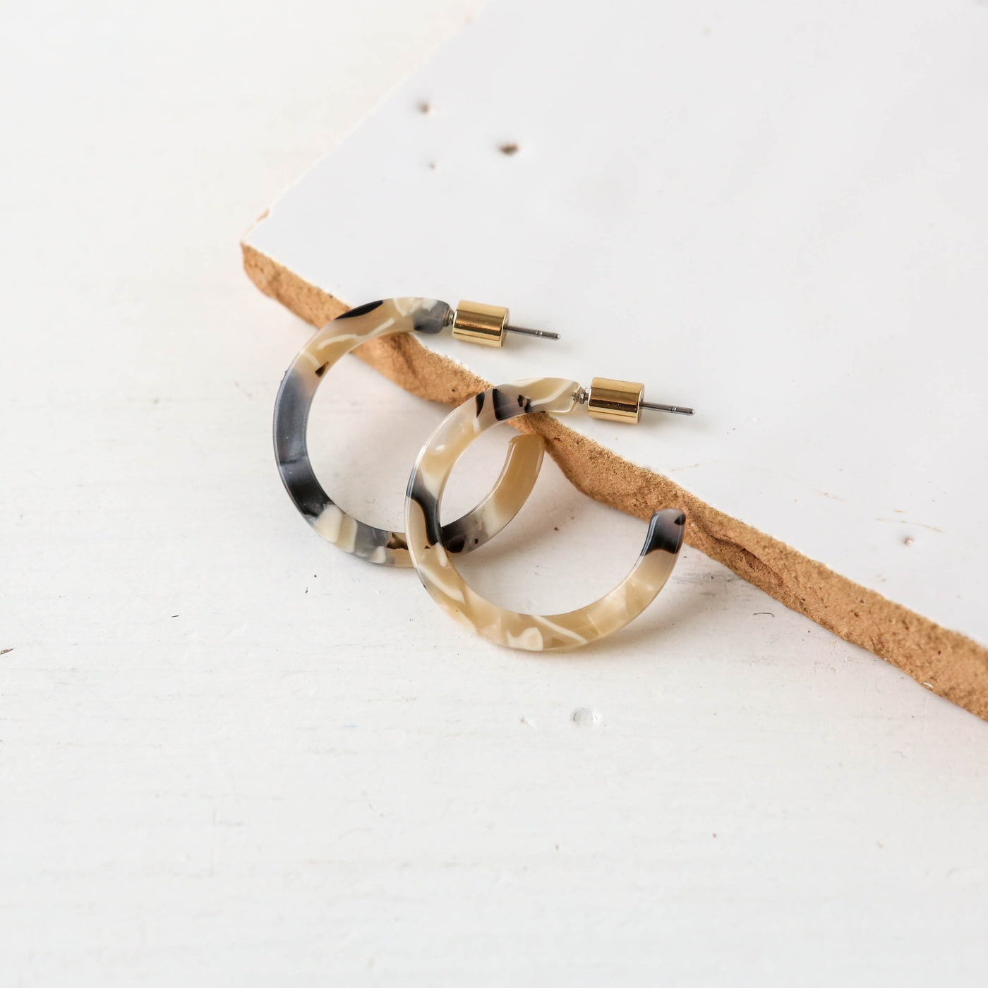 Livia Skinny Resin Hoop Earrings