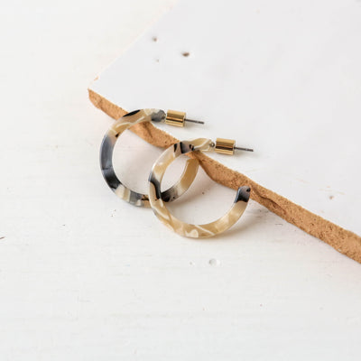 Livia Skinny Resin Hoop Earrings