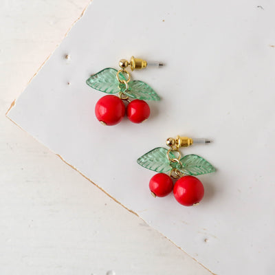 Small Cherry Stud Earrings