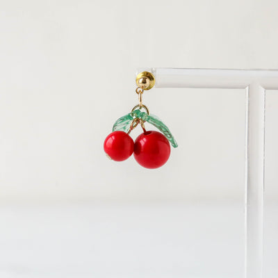 Small Cherry Stud Earrings