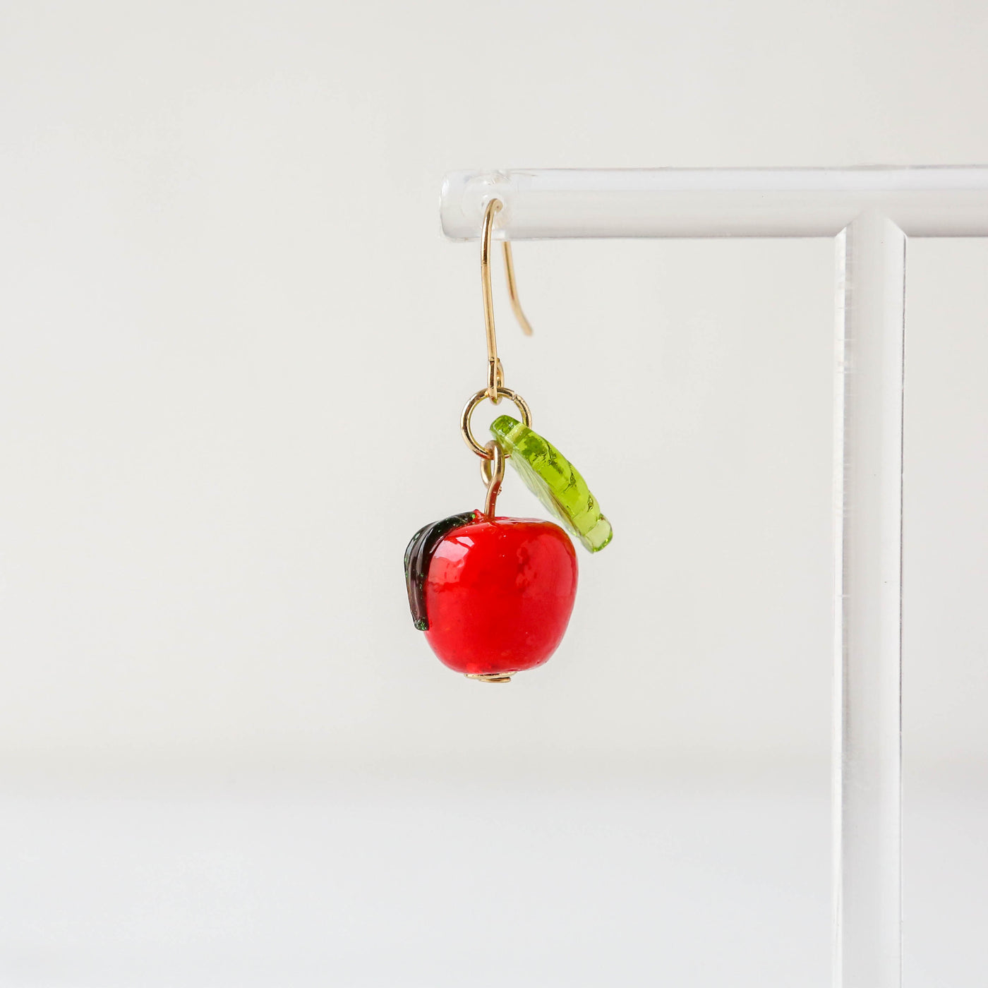 Tiny Apple Drop Earrings