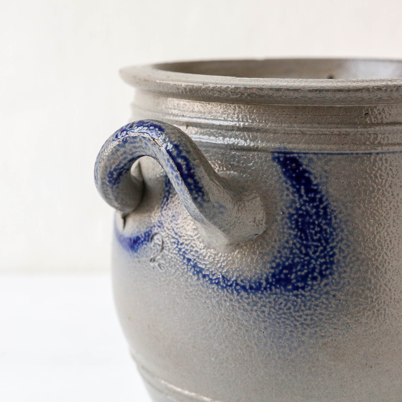 Vintage Alsace Salt Glazed Handled Confit Pot - Medium