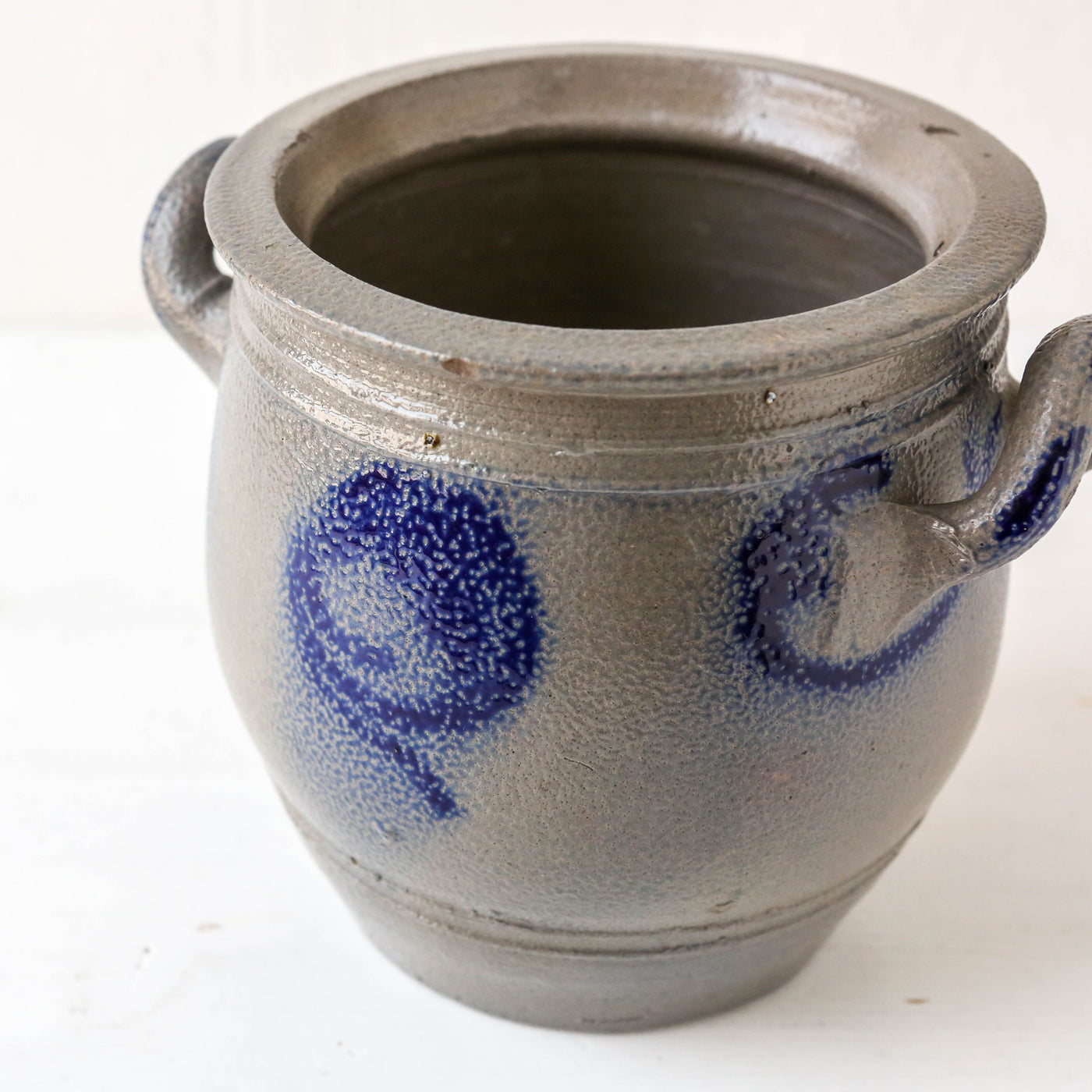 Vintage Alsace Salt Glazed Handled Confit Pot - Medium