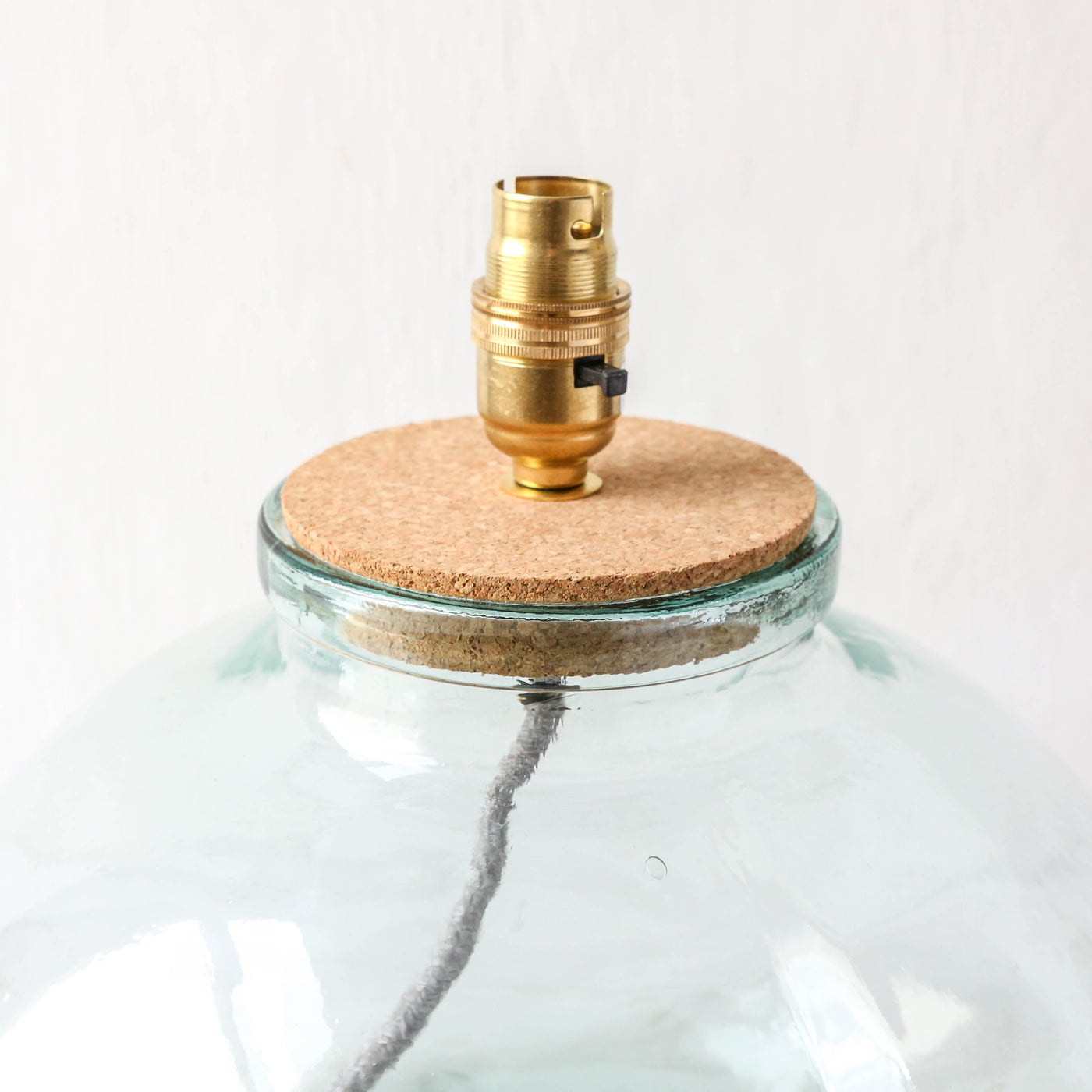 Large Round Recycled Glass Lamp Base