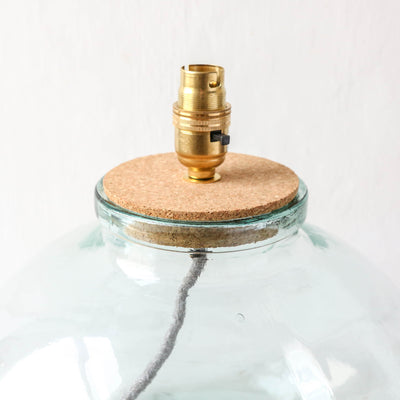 Large Round Recycled Glass Lamp Base