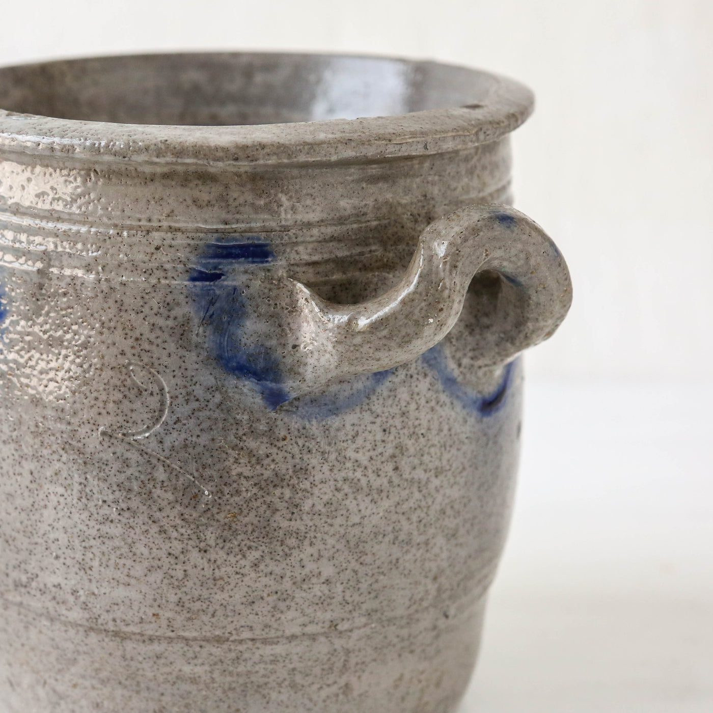 Vintage Alsace Salt Glazed Handled Confit Pot - Medium