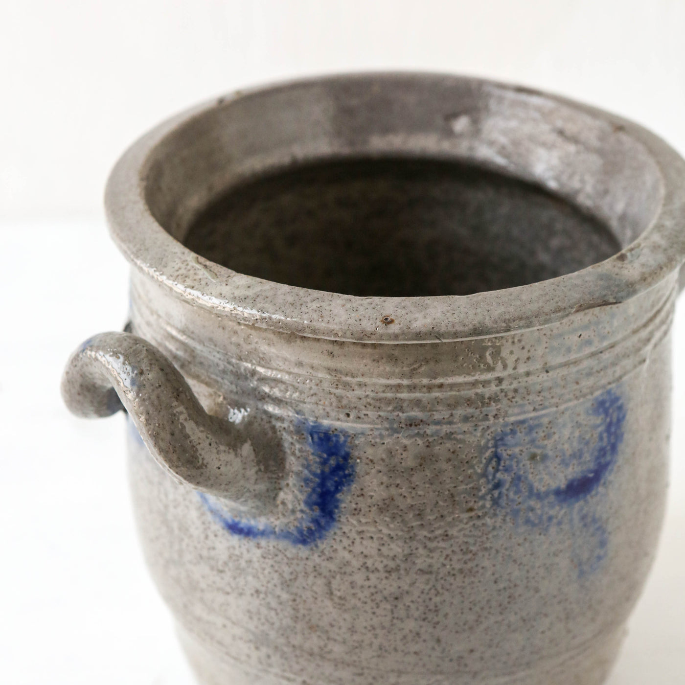 Vintage Alsace Salt Glazed Handled Confit Pot - Medium