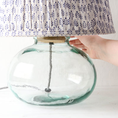 Large Round Recycled Glass Lamp Base
