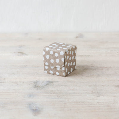 Dotted Paper Box - Beige & White