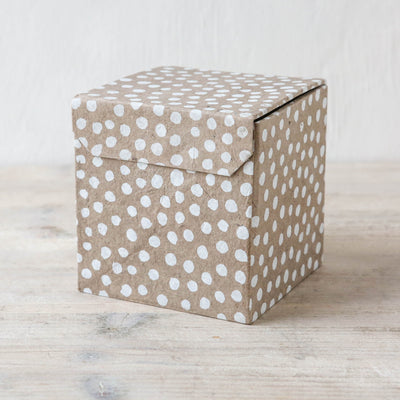 Dotted Paper Box - Beige & White