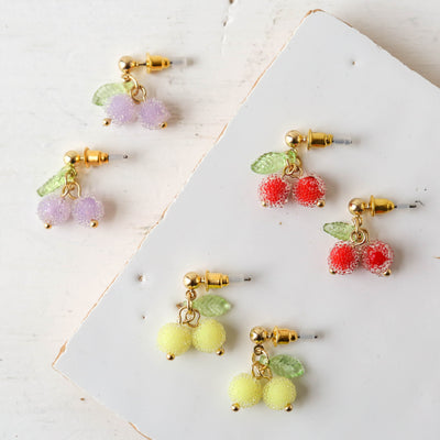 Frosted Berry Stud Earrings