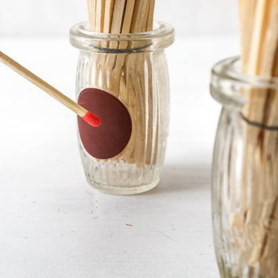 Vintage Glass Jar Match Keeper